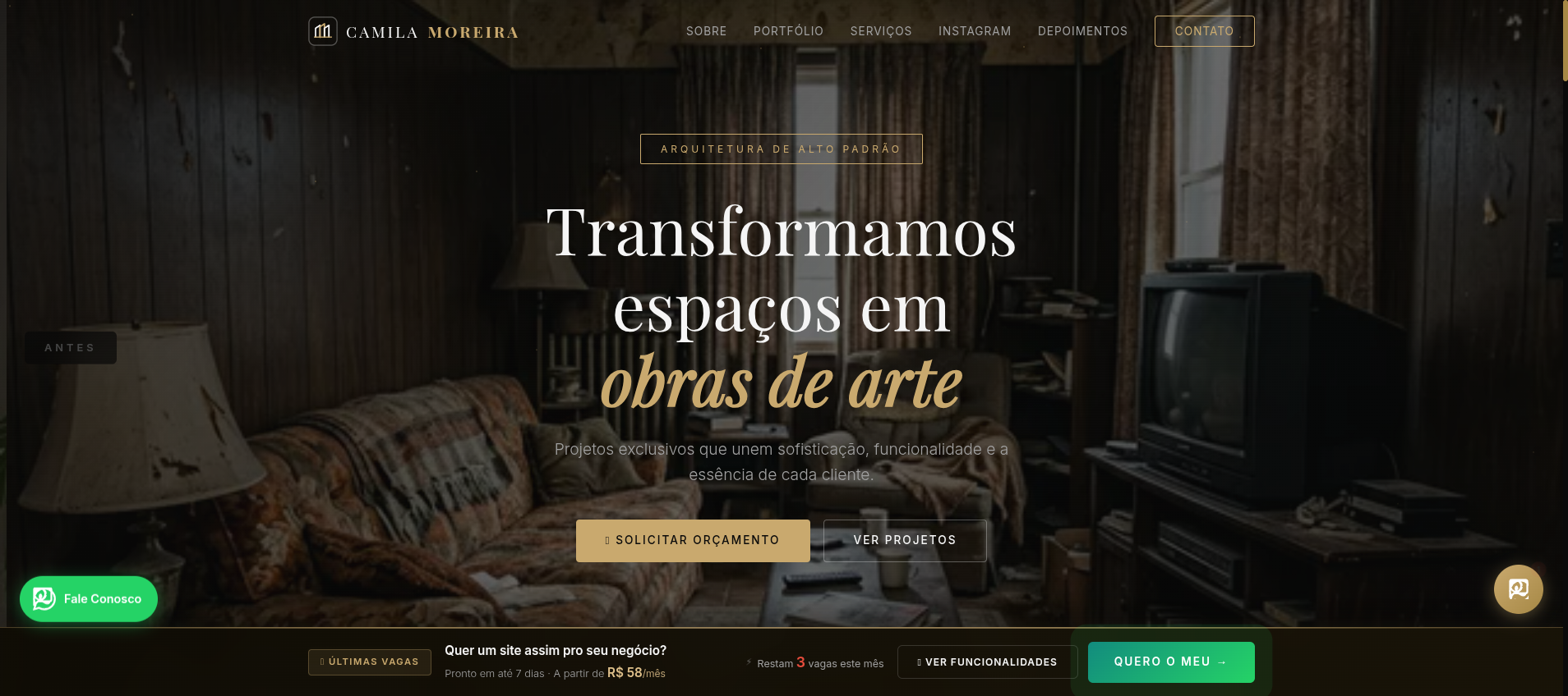 Site Camila Moreira — Arquitetura